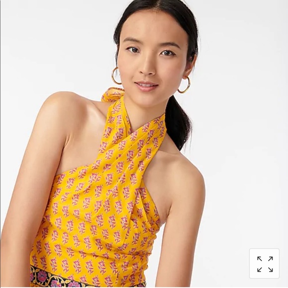 NWT J. Crew Sunny Peplum Wrap Halter Top Sz L - Picture 2 of 8